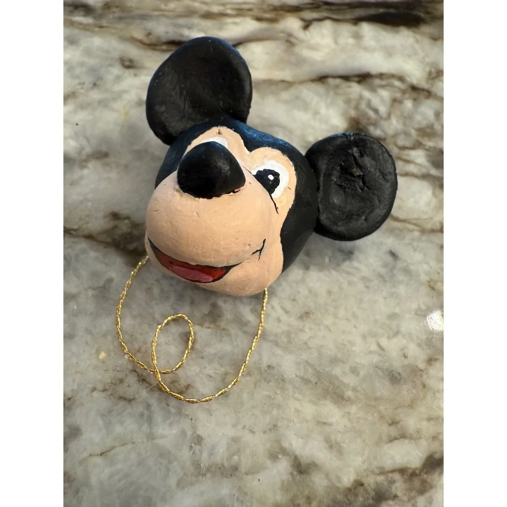 Mickey Mouse Head Ornament‎ Disneyana Hand Painted Unique Decoration